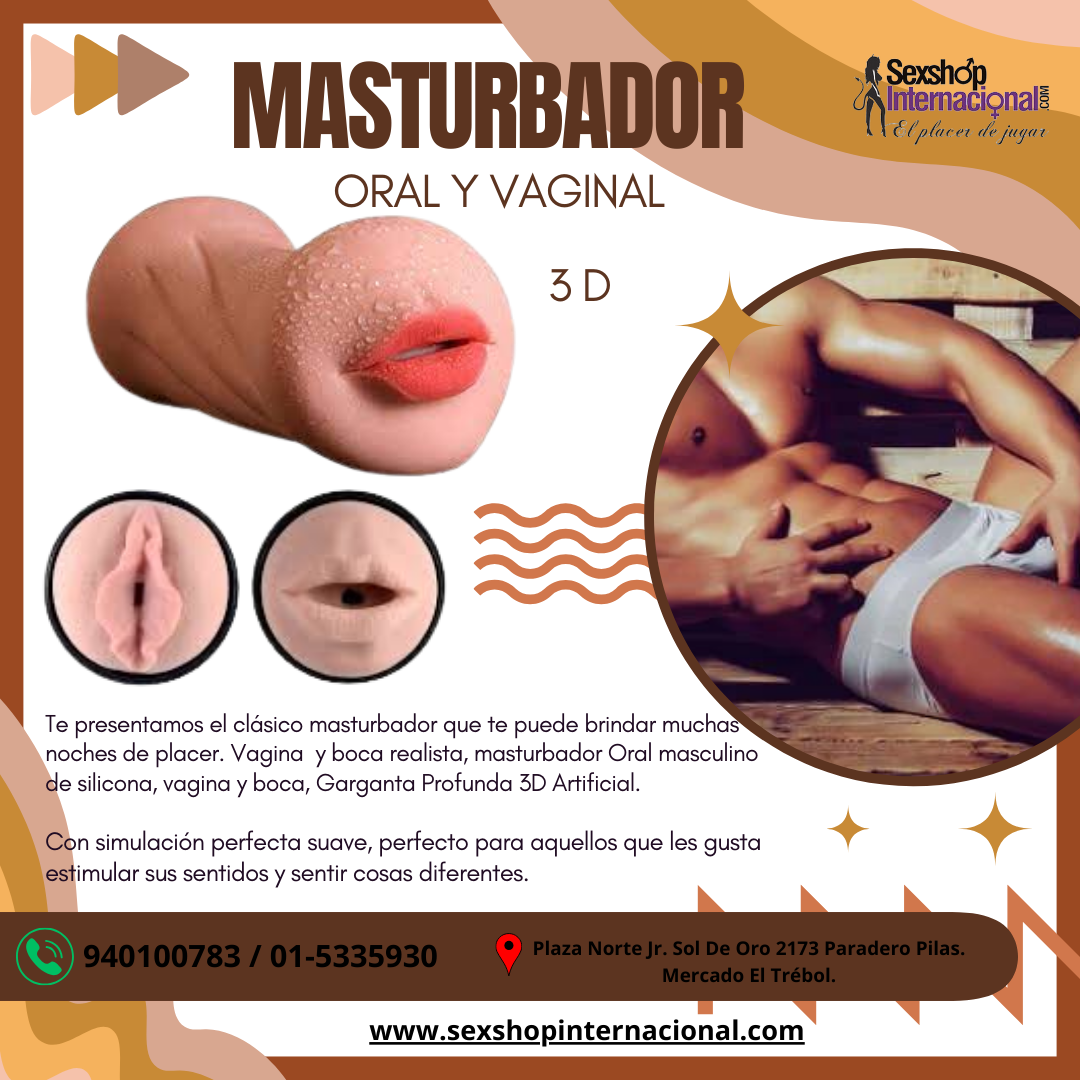 MASTURADOR BOCA Y VAGINA APRETADA 3D 